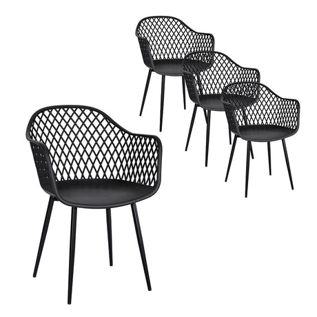 Mollymook Outdoor Dining Chair, Black 4pcs