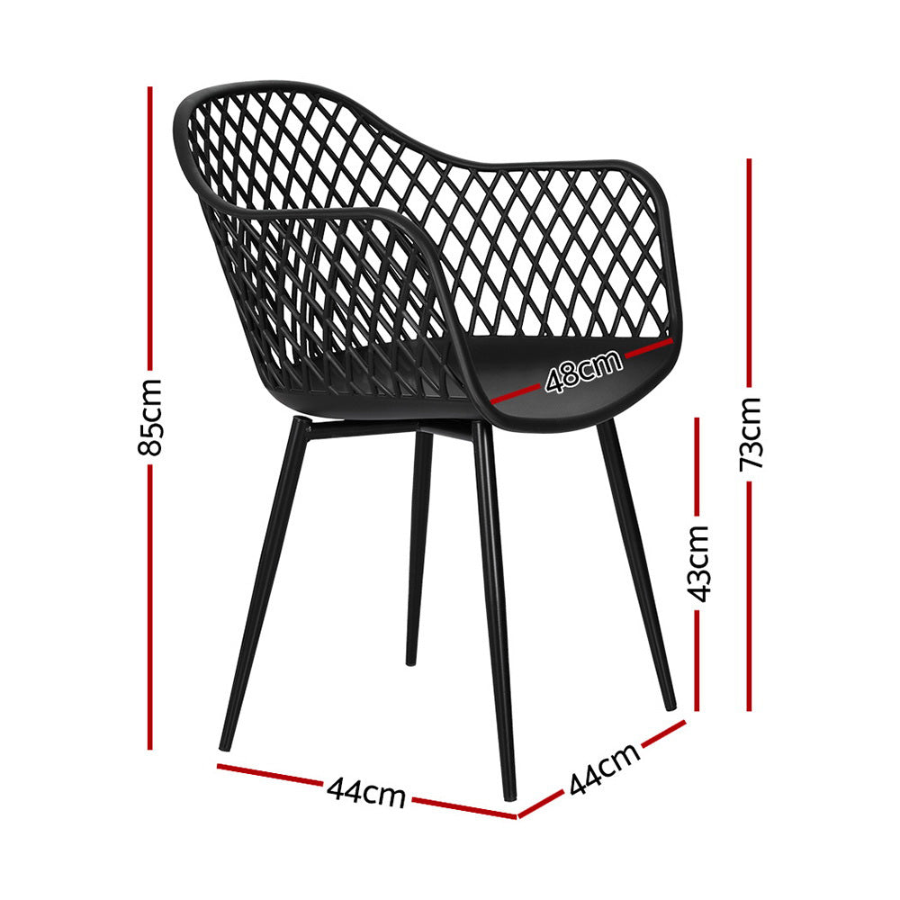 Mollymook Outdoor Dining Chair, Black 4pcs