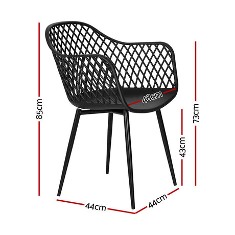 Mollymook Outdoor Dining Chair, Black 4pcs