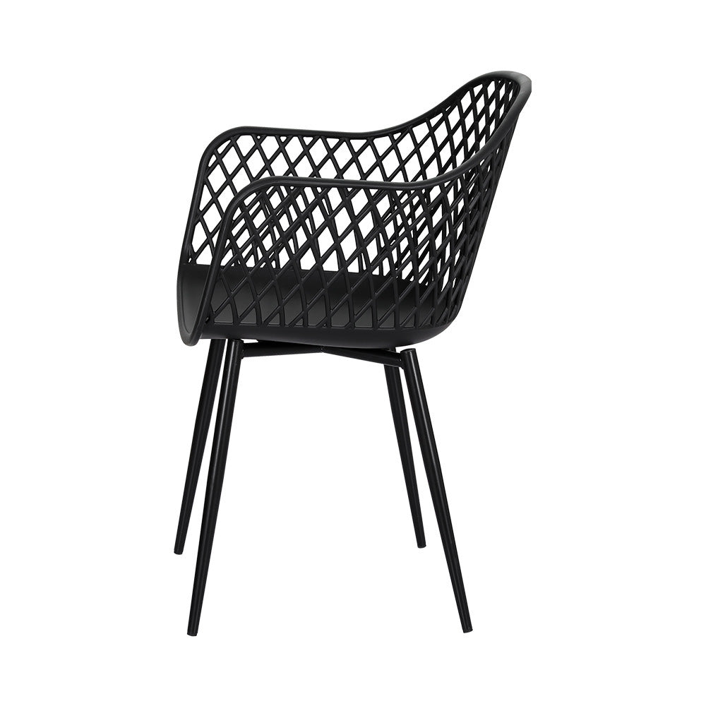 Mollymook Outdoor Dining Chair, Black 4pcs
