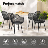 Mollymook Outdoor Dining Chair, Black 4pcs