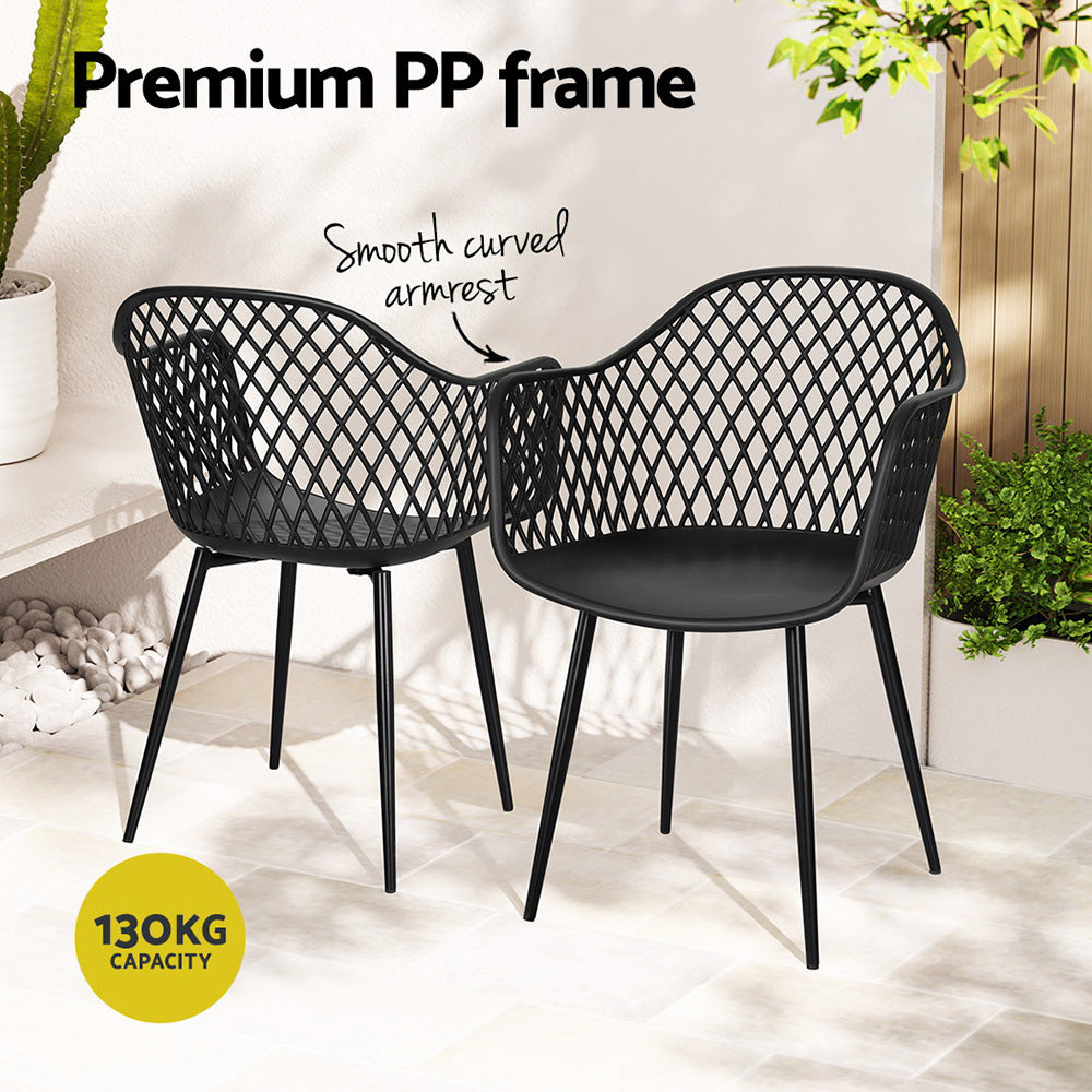 Mollymook Outdoor Dining Chair, Black 4pcs