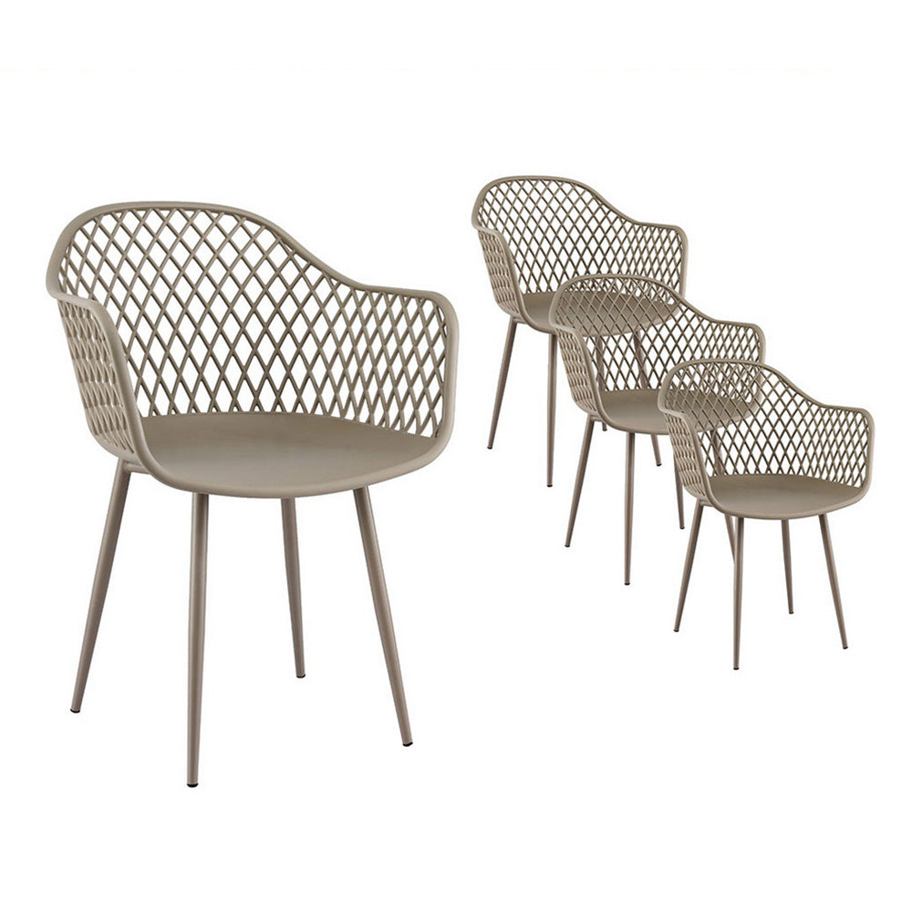Mollymook Outdoor Dining Chair, Coffee 4pcs