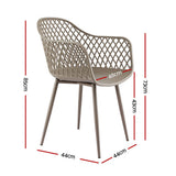 Mollymook Outdoor Dining Chair, Coffee 4pcs