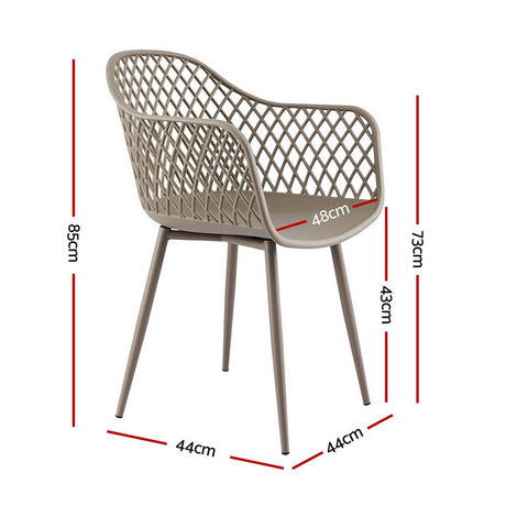 Mollymook Outdoor Dining Chair, Coffee 4pcs