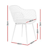 Gardeon 4 Piece Outdoor PP Dining Chairs White Contemporary — Allure Home Collections