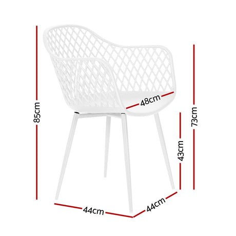 Gardeon 4 Piece Outdoor PP Dining Chairs White Contemporary — Allure Home Collections