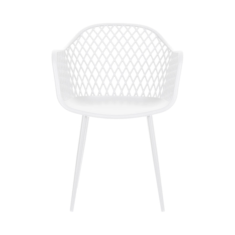 Gardeon 4 Piece Outdoor PP Dining Chairs White Contemporary — Allure Home Collections