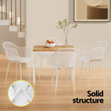 Gardeon 4 Piece Outdoor PP Dining Chairs White Contemporary — Allure Home Collections