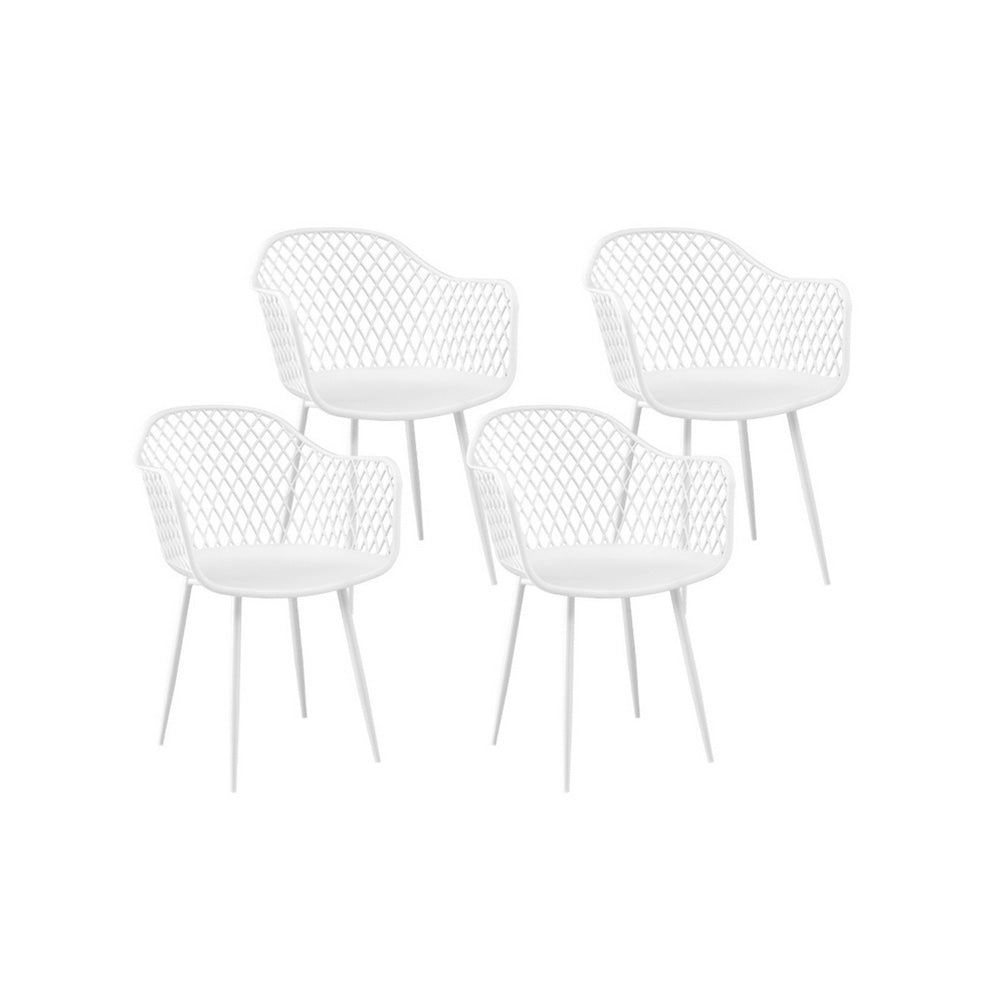 Mollymook Outdoor Dining Chair, White 4pcs