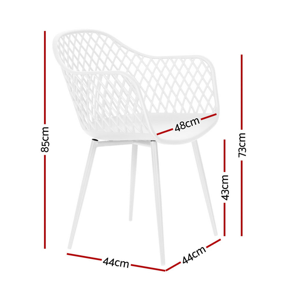 Mollymook Outdoor Dining Chair, White 4pcs