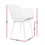 Mollymook Outdoor Dining Chair, White 4pcs