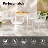 Mollymook Outdoor Dining Chair, White 4pcs