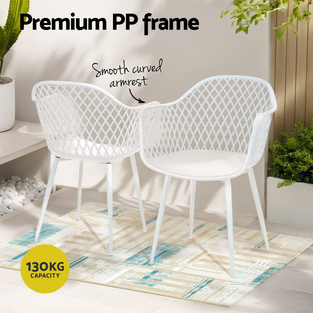 Mollymook Outdoor Dining Chair, White 4pcs