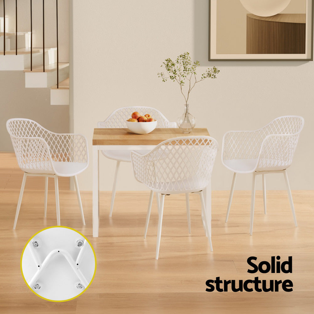 Mollymook Outdoor Dining Chair, White 4pcs