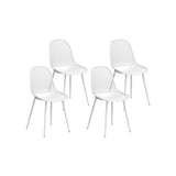 Hyams Beach set of four white polypropylene outdoor dining chairs on a patio