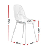 Hyams Beach set of four white polypropylene outdoor dining chairs on a patio