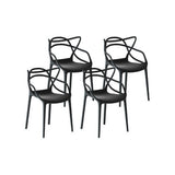 Twin Waters Outdoor Dining Chairs 4pcs, Black