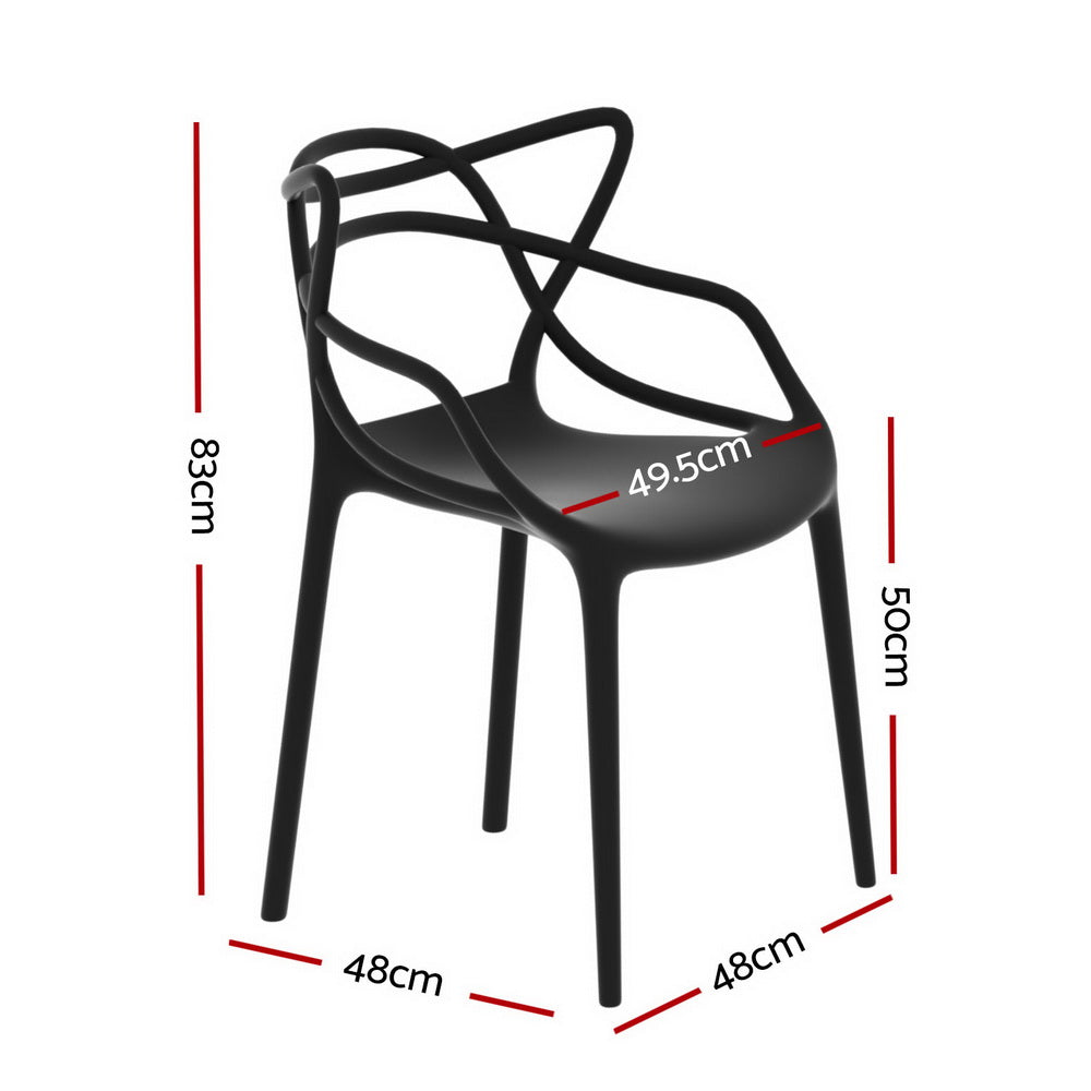 Twin Waters Outdoor Dining Chairs 4pcs, Black