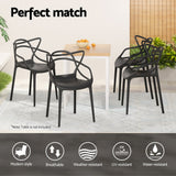Twin Waters Outdoor Dining Chairs 4pcs, Black