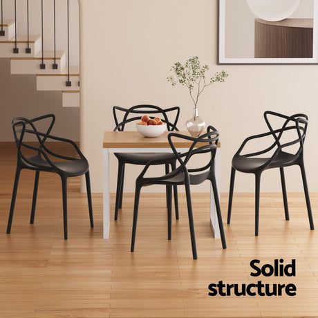 Twin Waters Outdoor Dining Chairs 4pcs, Black