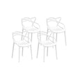 Gardeon 4 Piece Outdoor PP Dining Chairs Portable and Stackable White — Allure Home Collections