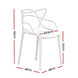 Gardeon 4 Piece Outdoor PP Dining Chairs Portable and Stackable White — Allure Home Collections