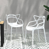 Gardeon 4 Piece Outdoor PP Dining Chairs Portable and Stackable White — Allure Home Collections