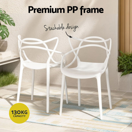 Twin Waters Outdoor Dining Chairs 4pcs, White