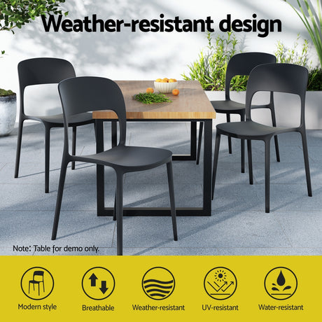 Sunshine Bay Stackable Outdoor Chair Black