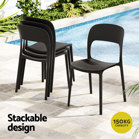 Sunshine Bay Stackable Outdoor Chair Black