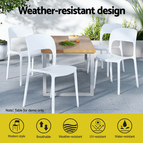 Sunshine Bay Stackable Outdoor Chair White