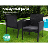 Depot Beach Rattan Dining Chair, Black 2pcs