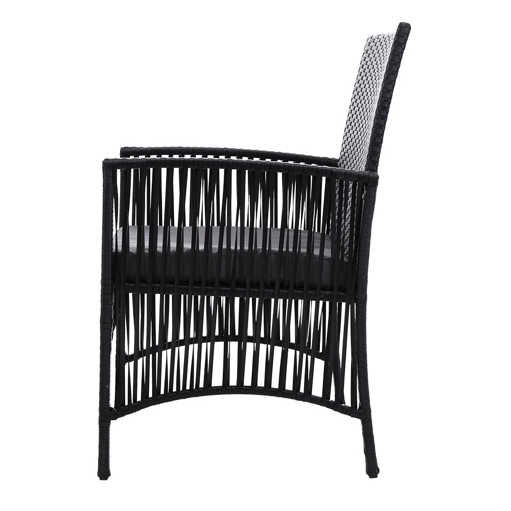 Sandgate 3 Piece Outdoor Dining Set, Black