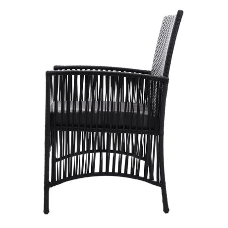Sandgate 3 Piece Outdoor Dining Set, Black