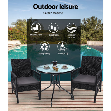 Gardeon Elegant 3PC Outdoor Bistro Set
