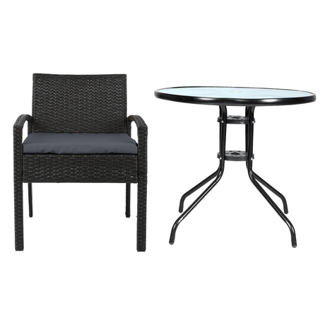 Gardeon Elegant 3-Piece Rattan Bistro Set