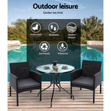Gardeon Elegant 3-Piece Rattan Bistro Set