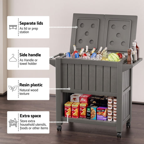 Black Point 80L Cooler Storage Cart, Brown