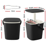 Goolwa 2 in 1 Ice Bucket Cooler Outdoor Bar Table, Black