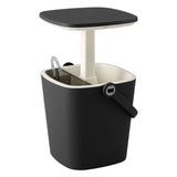 Goolwa 2 in 1 Ice Bucket Cooler Outdoor Bar Table, Black