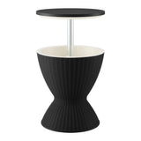 Victor Harbor 2 in 1 Ice Bucket Cooler Outdoor Bar Table, Black