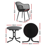 5 Piece Folding Outdoor Dining Set, Black, Diamond Weave Chairs, view 2