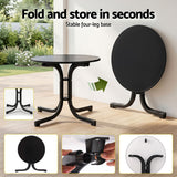 5 Piece Folding Outdoor Dining Set, Black, Diamond Weave Chairs, view 5