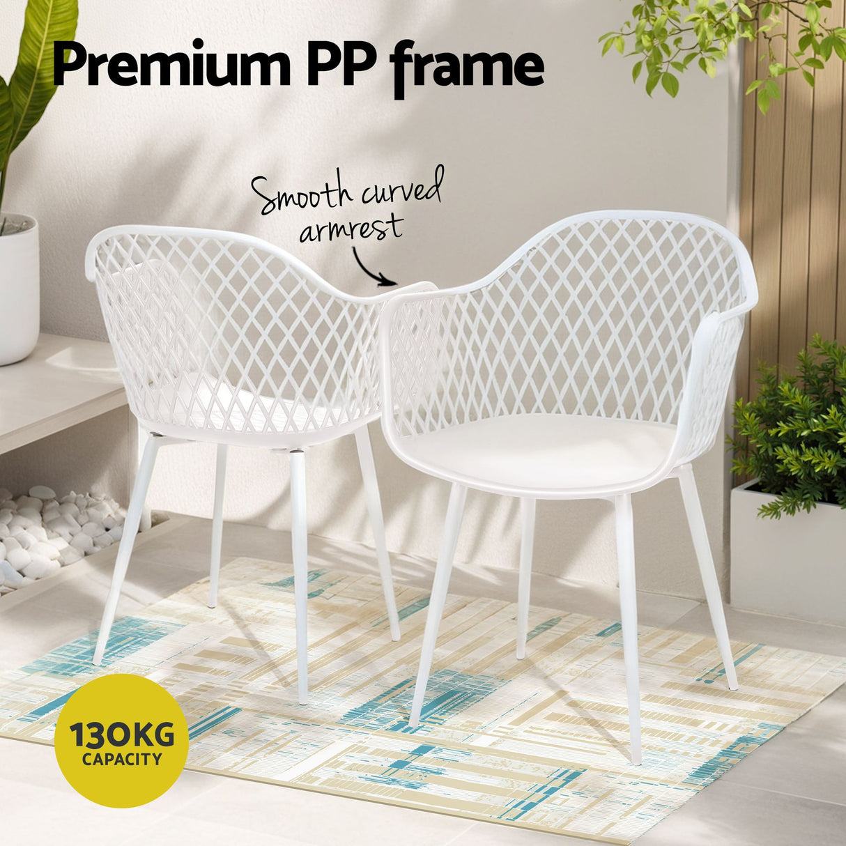 5 Piece Folding Outdoor Dining Set, White, Diamond Weave Chairs, view 6