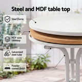 5 Piece Folding Outdoor Dining Set, White, Diamond Weave Chairs, view 7