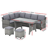 Gardeon 8 Seater Outdoor Wicker Dining Set Table and Chairs — Allure Home Collections