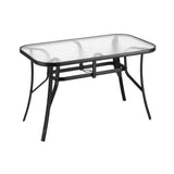 Willunga Tempered Glass Outdoor Dining Table, Black 120cm