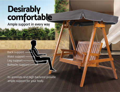 Pambula Swing Chair, Teak image 7