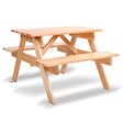Kids Outdoor Picnic Table and Bench Set Wooden Natural